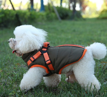 Olive green orange trim cotton coat