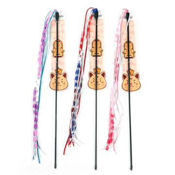 Gradient long cat toy stick