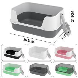 Semi-enclosed cat litter box
