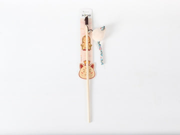 Flower tail wooden pole cat teaser