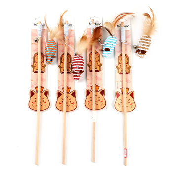 MM-015 Sisal Feather Mouse Cat Toy Stick
