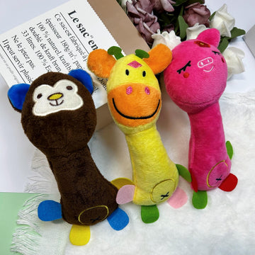Plush monkey, pig and deer