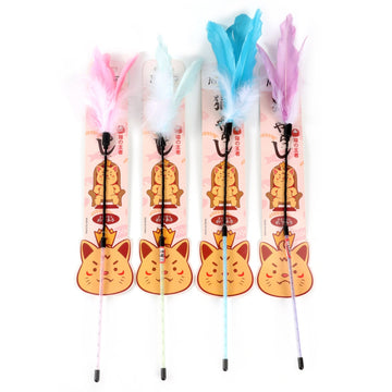 Twisted rabbit ears cat toy stick